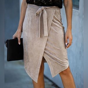 Vici Sugar + Lips Hercules Faux Suede Wrap Skirt
